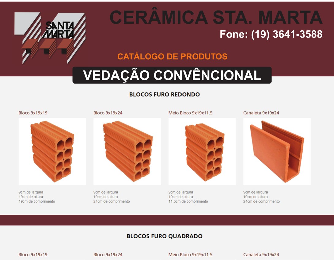 Catálogo de produtos de vedação convencional